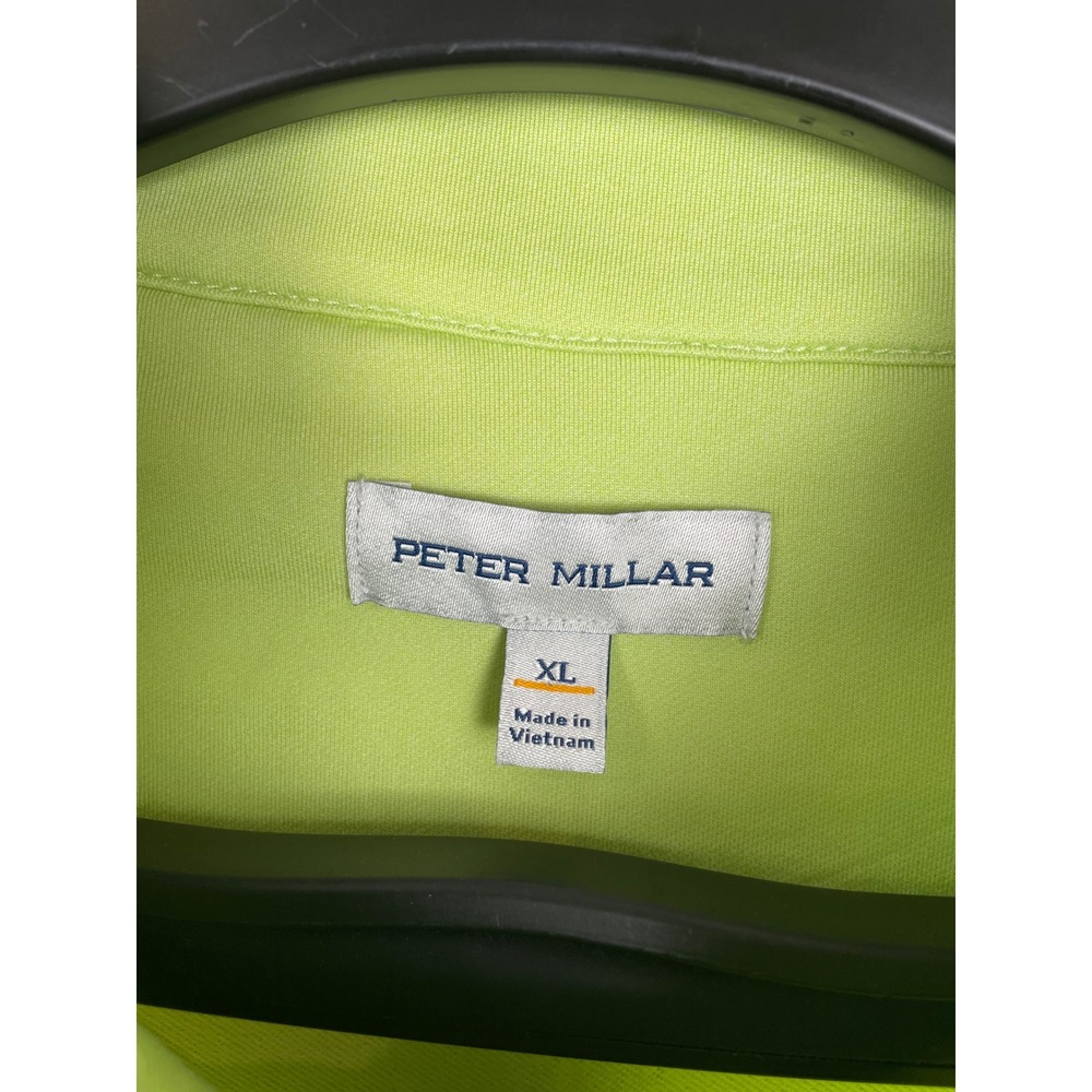 Peter Millar Perth Melange 1/4 Zip Sweater XL Crown Sport Spritzer Lime Green - Picture 5 of 10